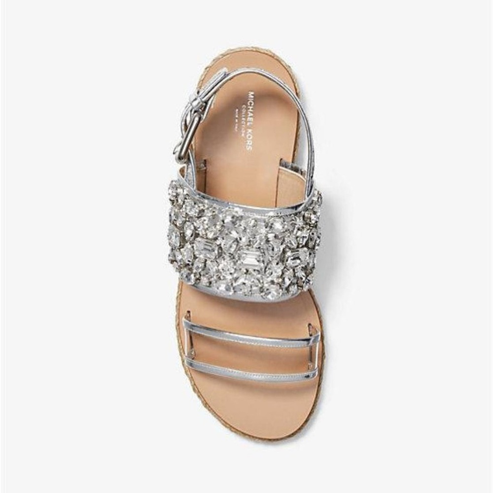 Michael Kors Lafayette Runway Embellished Genuine Metallic Snake SandalsUS11 NWT - Picture 3 of 11
